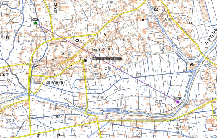 地図連携ソフト 標高プロフィール解析画面 2